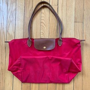 Longchamp Le Pliage Medium Red Tote